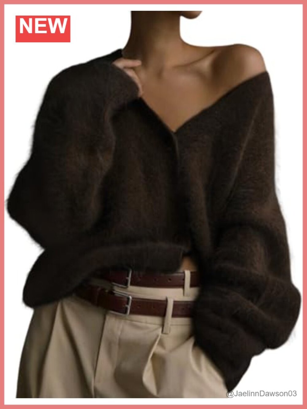 Women's Fuzzy V-Neck Long Sleeve Button Down Cardigan Sweater